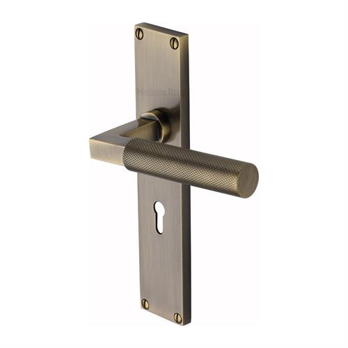 BAUHAUS KNURLED LEVER HANDLE ON BACKPLATE